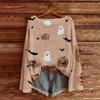 Womens Loose Long Sleeve Knit Sweater 3D Print Halloween Casual Top