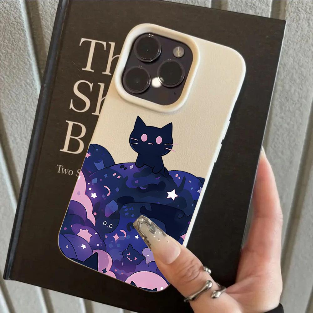 

INS Cartoon Cat Cool Lichee leather pattern Phone Case For Samsung S26 S25 S24 S23 S22 S21 S20 Plus FE Ultra 4G 5G Shockproof Samsung S21 FE