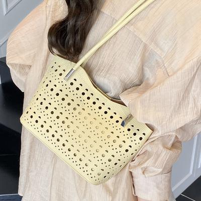 High-end Underarm Big Bag Women's 2025 New Summer Fashion Hollow Tote Bag Simple Large-capacity Shoulder Bag
