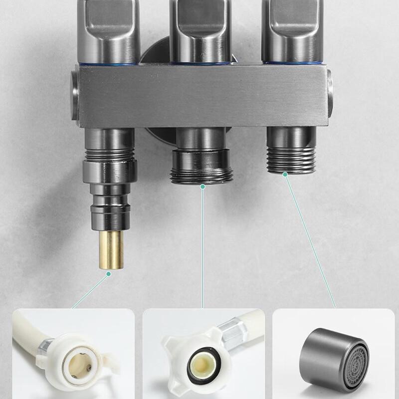 MDNG Triple Outlet Angle Valve Faucet