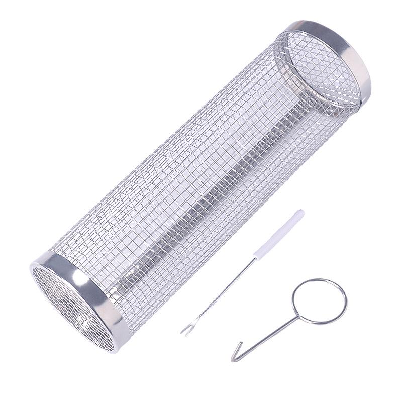 Portable Stainless Steel Rotating Barbecue Cage and Grill Net