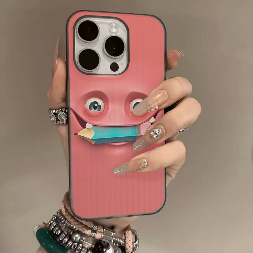 Funny Face For IPhone 17 16 15 14 13 12 11 Pro Max Plus Pro Clear Phone Cover Non-Slip Shell