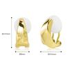 Earrings for 18K Silver No Fall For Everyday For Gift FH.bird Women, Painless, Simple, Gold, "Curved Design", Hypoallergenic, 925, Non-Pierced
