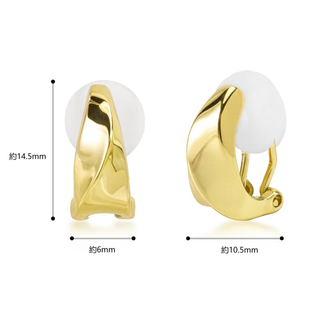 Earrings for 18K Silver No Fall For Everyday For Gift FH.bird Women, Painless, Simple, Gold, "Curved Design", Hypoallergenic, 925, Non-Pierced