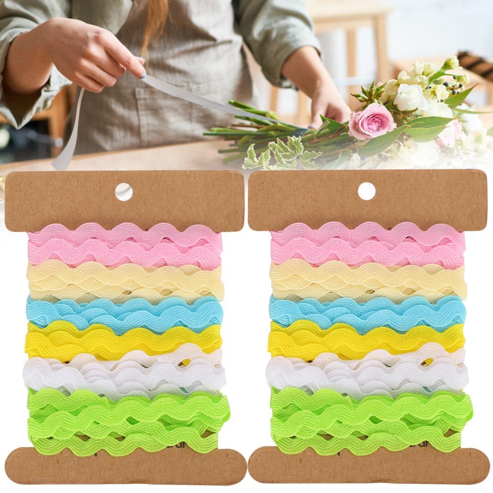 2 Stück Farbige Zickzack-Bänder DIY Handgefertigtes Material Stoff Haaraccessoires Nähdekoration 8mm(2 )