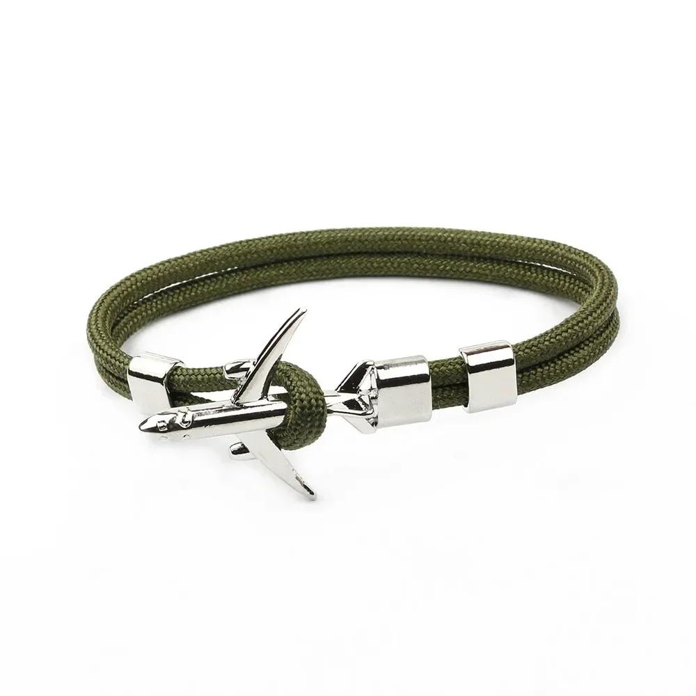 Summer Hot Boeing Airplane Anchor Bracelet Men Nylon Rope Chain Charm Bracelets For Women Survival Aviation Style Sport Bracelet