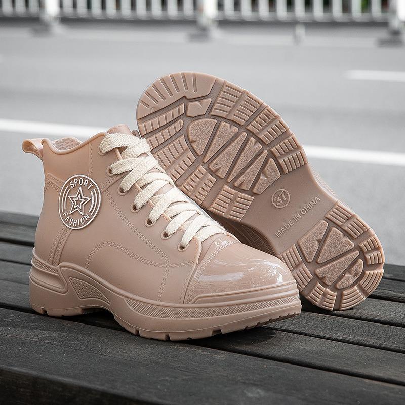 Waterproof Shoes Women's Rain Shoes Adult Short Water Boots Fashion Rain Boots New Students Wear Non-slip Warm Rubber Shoes