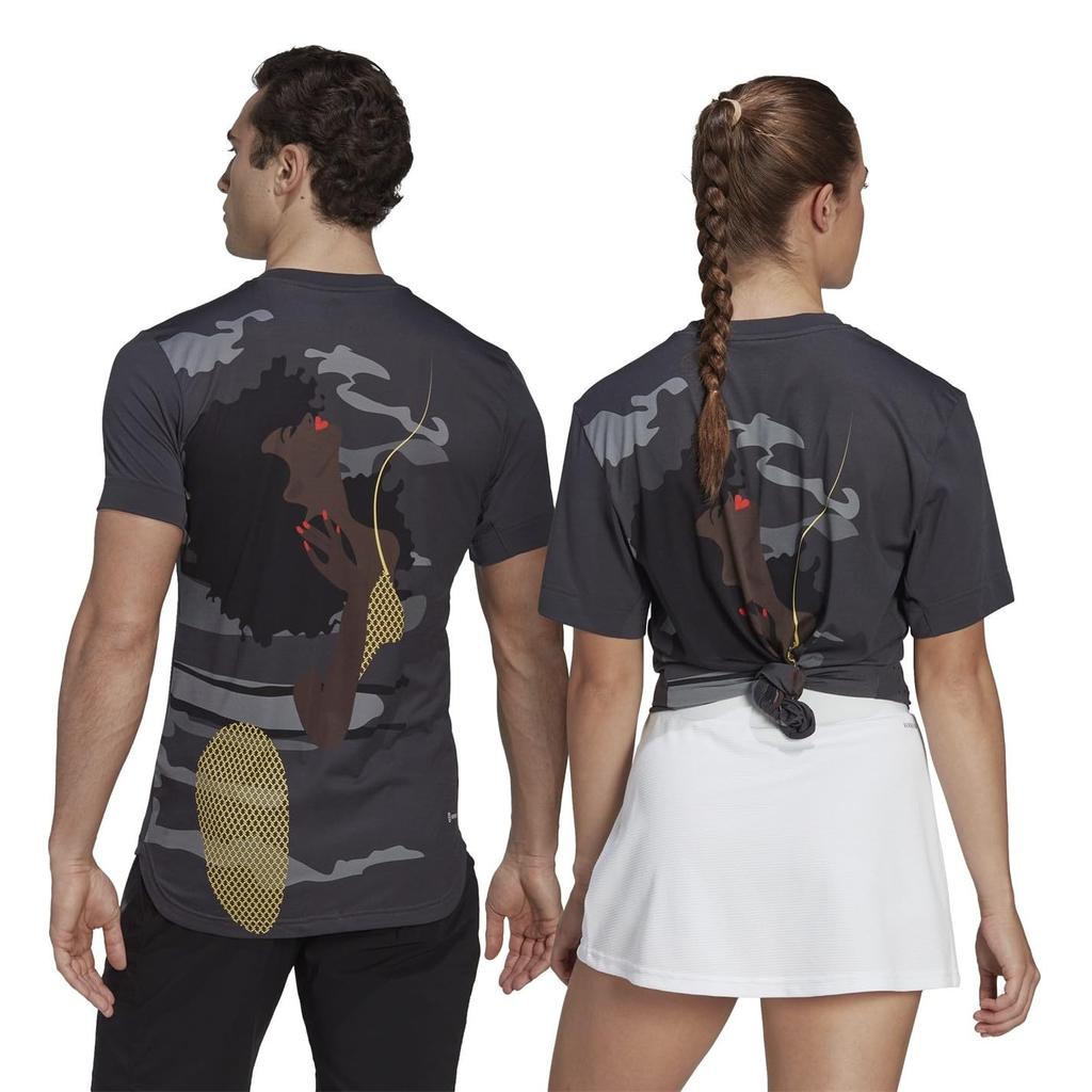 Adidas Kurzarm Tennis New York Grafik VS414 Carbon XS T-Shirt Herren (HH8774)