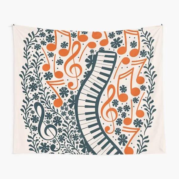 Piano Keys Tapestry Creative Musical Notes Tapesrties Decor Living Room Bedroom Wall Hangings Art Black and White Tapestry