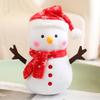 1Pc 25Cm Lovely Christmas Snowman Plush Toys Kawaii Snowman Wears Santa'S Hat Scarf Loose Coat Doll For Xmas Party Decor Gift