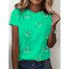Ladies Love Print 3D T-shirt Round Neck Short Sleeved Soft Daily Top Comfortable Casual Shirt Fashiona Printed Design