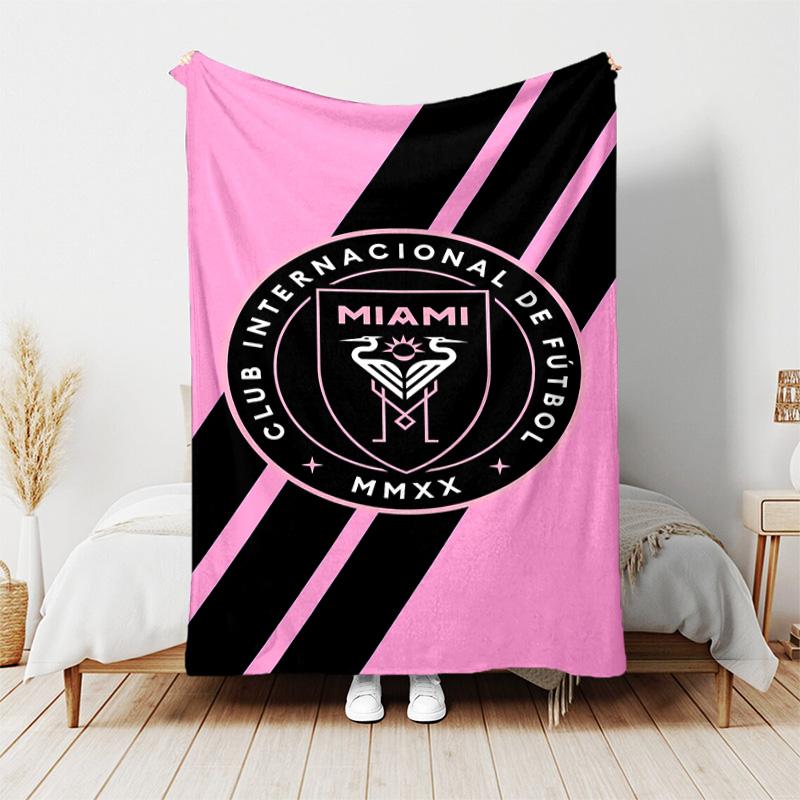 1 Stück Decke - Inter Miami CF Aufdruck, Leichte Decke für Sofa, Bett - Weich & Warm, Geschenk für Alle Jahreszeiten