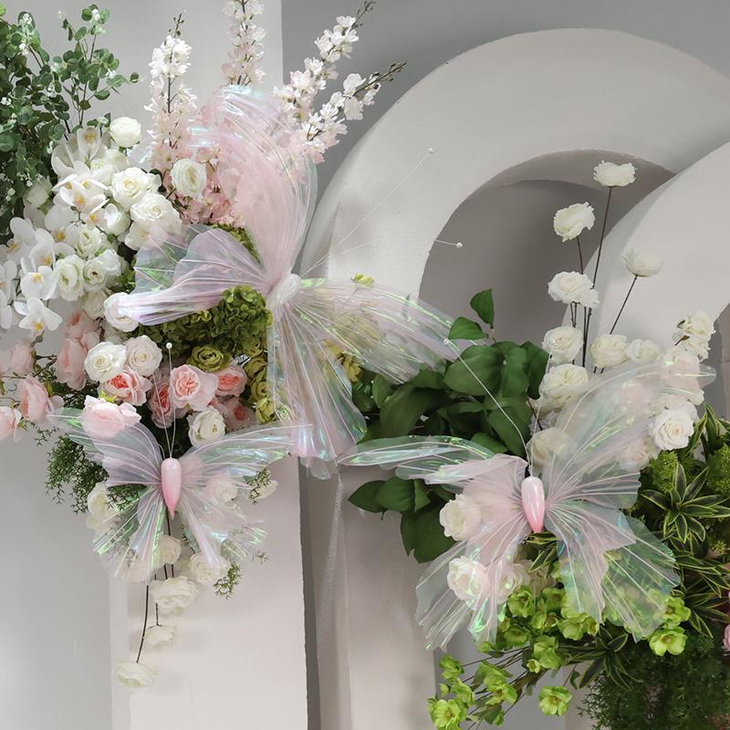 3D Painted Butterfly Wedding Backdrop with Scenery and Props for Photography and Décor