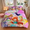 3pcs Winx Club Duvet Cover Set, 1 Duvet Cover + 2 Pillowcases (No Insert), High-Definition Print, Home & Dorm Set Yy251208017