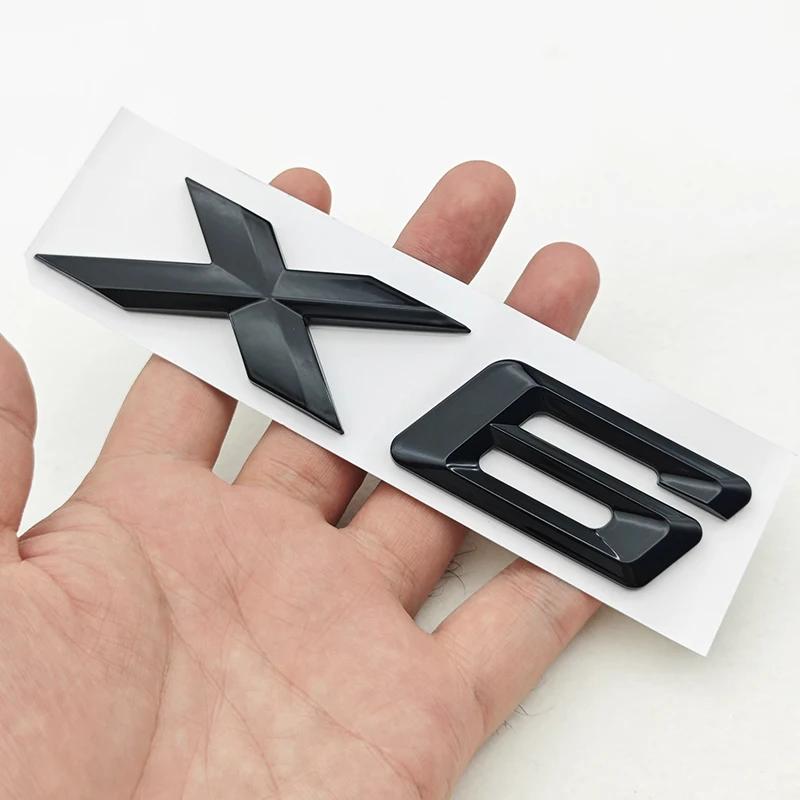 NEW 3D ABS Car Rear Trunk Emblem Badge Sticker For BMW X1 X2 X3 X5 X6 GT Z4 Glossy Black Chrome Logo Decal Styling Accessories IK7