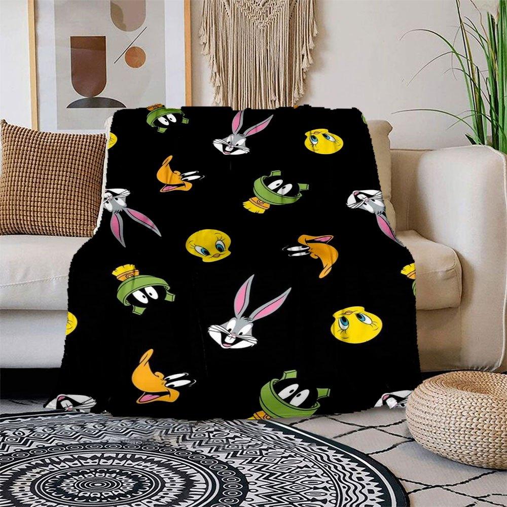 

Looney Tunes Character Phone Case Cover Blanket Flannel Throw Blanket for Sofa, Bed, Travel, Camping, Office 100x150cm