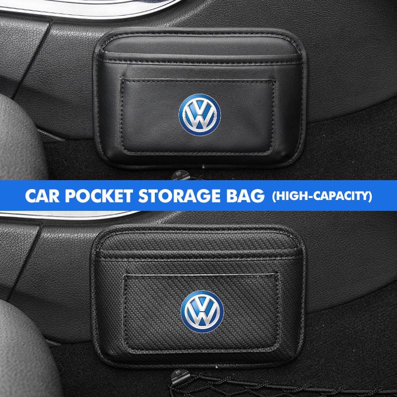 RUN1 For Volkswagen VW Car Storage Pocket Seat Back Side Door Hanging Bag Card Purse Polo Jetta Sagitar Magotan Passat B5 B6 B7 CC