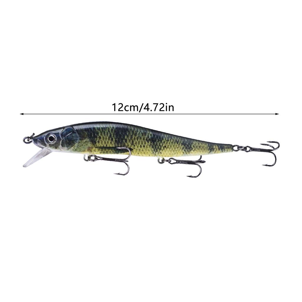 Hard Fishing Lures Sinking Minnow Swing Bait with 3D Realistic Eyes High-Resolution Body Details 12cm 13.3g Jerk Baits for Bass Fishing