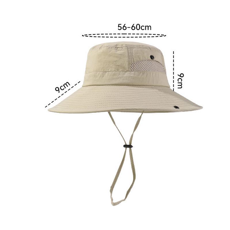 Summer Outdoor Water-Repellent Mountaineering Fisherman Hat Men's Big Head Thin Quick-Drying Hat