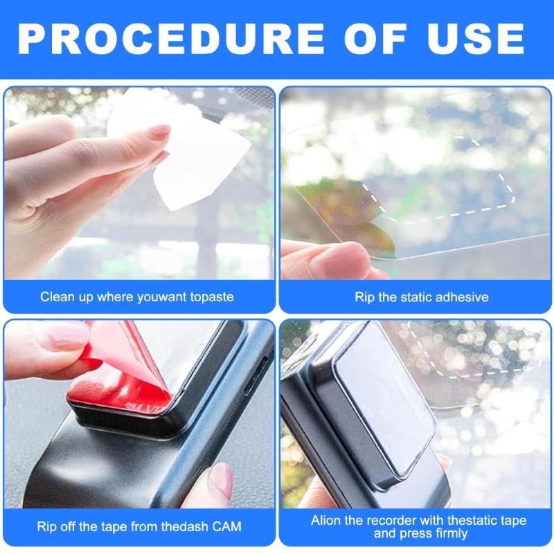 Car Windshield Films Dashboard Camera Sticker Ensures Stable Recording Prevent Slipping For Weather Conditions 10pcs