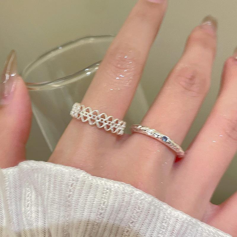 Elegant Floral Lace Adjustable Ring for Women