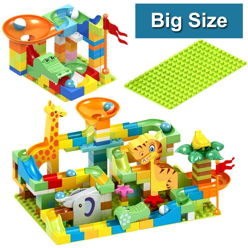 200 Stück Marmorbahn Rennbahn Blöcke Labyrinth Kugelbahn Bausteine Kunststoff Trichter Rutsche Zusammenbauen DIY Steine Weihnachtsgeschenk für Kinder