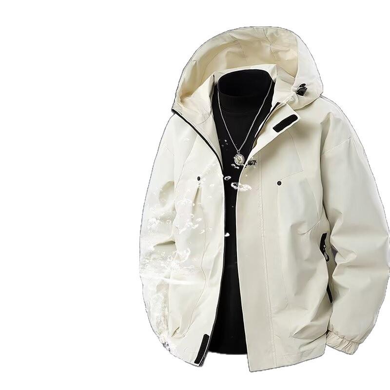 Men's Windproof Waterproof Stain-Resistant Mountaineering Jacket - Outdoor Spring/Autumn Casual Workwear for Climbing