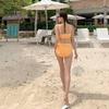 Korean Style High Waist Tummy Control Slimming Bikini for Women