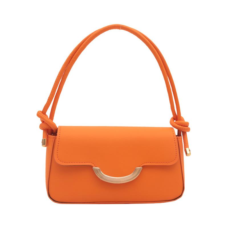 

Проста суцільна кольорова маленька сумка для жінок у іноземному стилі, літо 2024, нова універсальна сумка-мессенджер, текстурована маленька квадратна сумка, корейська версія помаранчевий