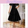 Polyester Dress With Solid Color Sequin Sparkle For Summer Casual Wear