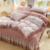 Pure Cotton Double-layer Yarn Quilt Cover Bed Skirt Lace Single-piece Three-piece Four-piece Set Four-season Universal Bed Sheet Quilt Cover