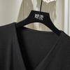 Women's Irregular V-Neck Pleated T-Shirt