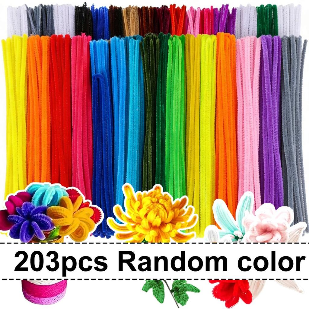 103/203PCS Pieces Pipe Cleaners Craft Supplies 11.8Inch Multi Random Color 30 Colors Craft Pipe Cleaners Bulk for DIY Art ZSY