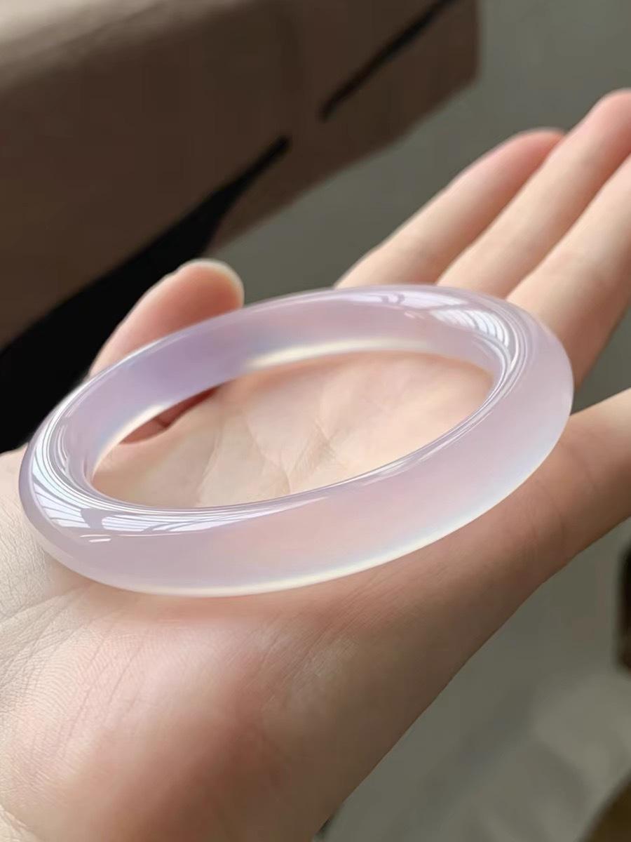 Natural Violet Agate  Chalcedony Jade Bracelet – Fairy Style 56mm