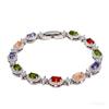 Elegant Oval Zircon Crystal Clip Bracelet Women Vintage Style Copper Jewelry With Geometric Design