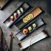 Japanese-style Long Plate Creative Rectangular Plate Sushi Plate Black Simple Long Plate Restaurant Tableware Supplies