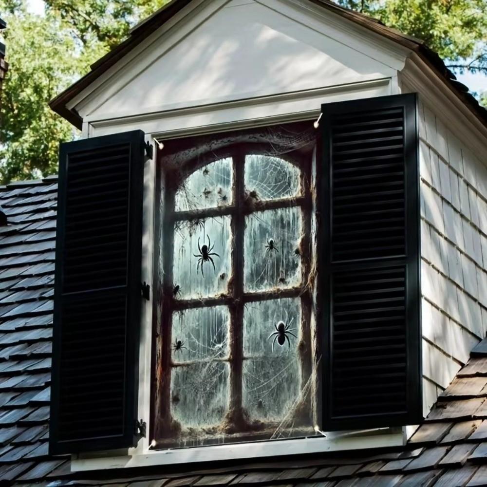 Blood Ghost Pattern Halloween Window Cover Banner Ghost Door Cover Backdrop Haunted House