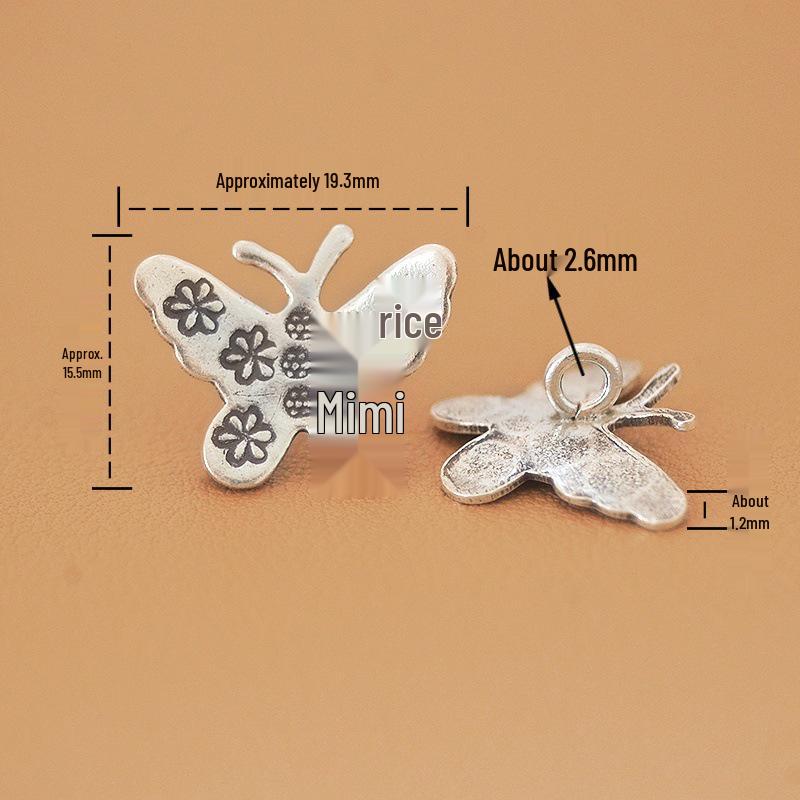 Thai Handmade Silver Butterfly Pendant Bracelet