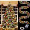 5M Christmas Tinsel Garland Decorations New Year's Indoor/Outdoor Color Strip with Light Festive Decor Durable