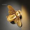 Decorative Bee Figurines for Home Vintage Gilded Resin Figurine, Lifelike 3D Insect Sculpture with Built-In Wall Small Gold Statue Hook, Light Luxury
