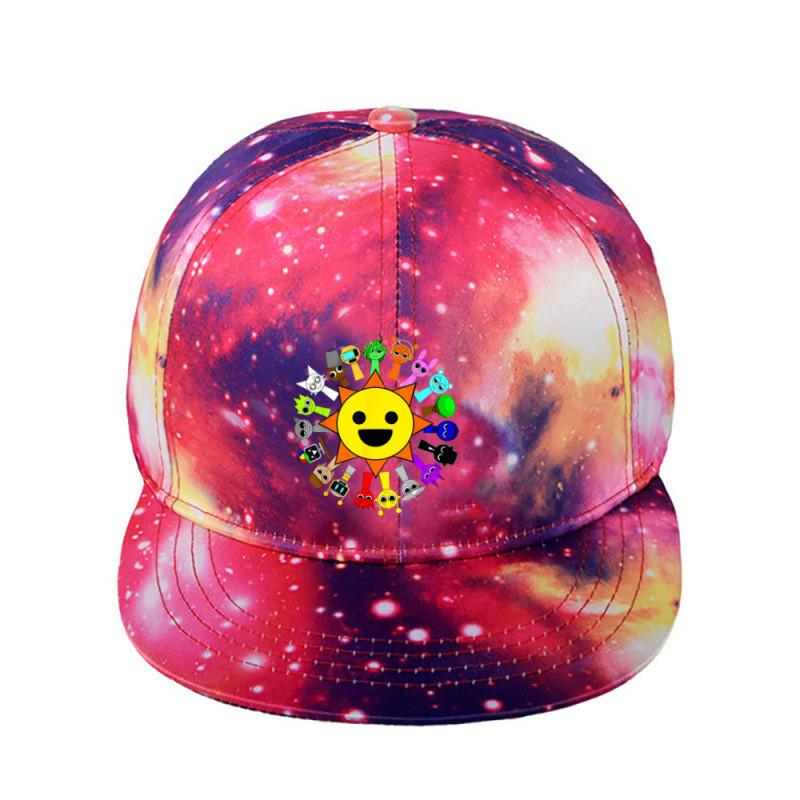 Sprunki Printed Fashion Baseball Cap Adjustable Starry Sky Design Wide Brim Hat