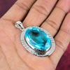 Blauer Topas Anhänger, 925 Sterling Silber Edelstein Schmuck, handgefertigter Anhänger, für Thanksgiving