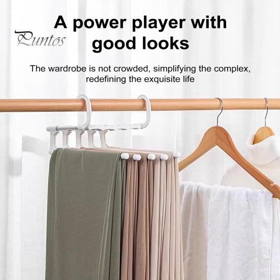 Pants Hanger with Rotatable Hook Strong Load-bearing Telescopic Folding Multifunctional Pants Rack Trousers Hanger