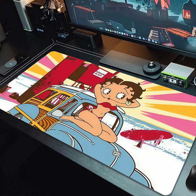 Betty Boop2 Print Cushion Non-slip Laptop Tablet Big Mousepad XXL Mat Mini PC Playmat With Lock edge