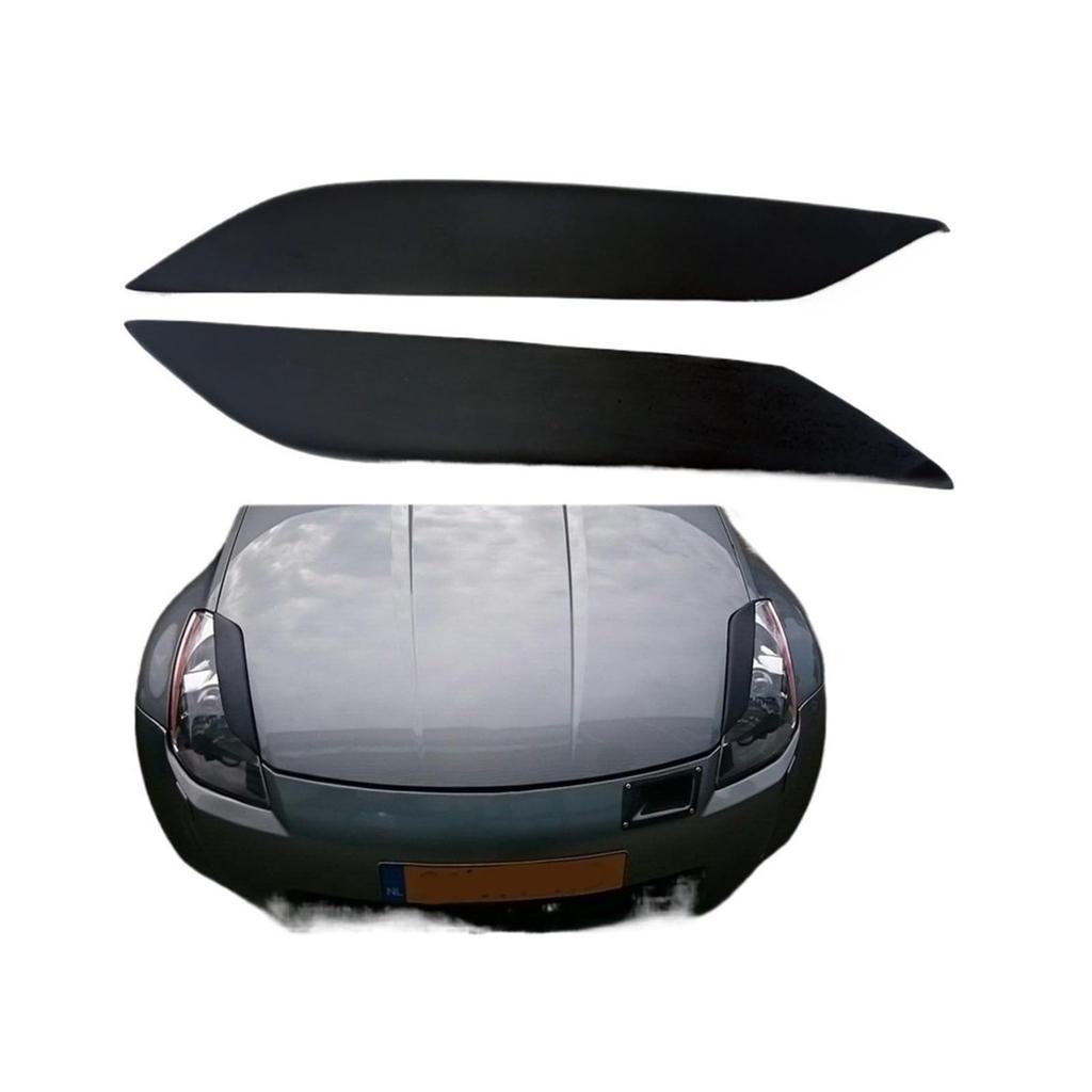 Makdf Lamp Eyelid Front Headlight Cover Sticker Fit Nissan 350Z 2003-2006 350Z Z33 Headlight Eyebrow Protector