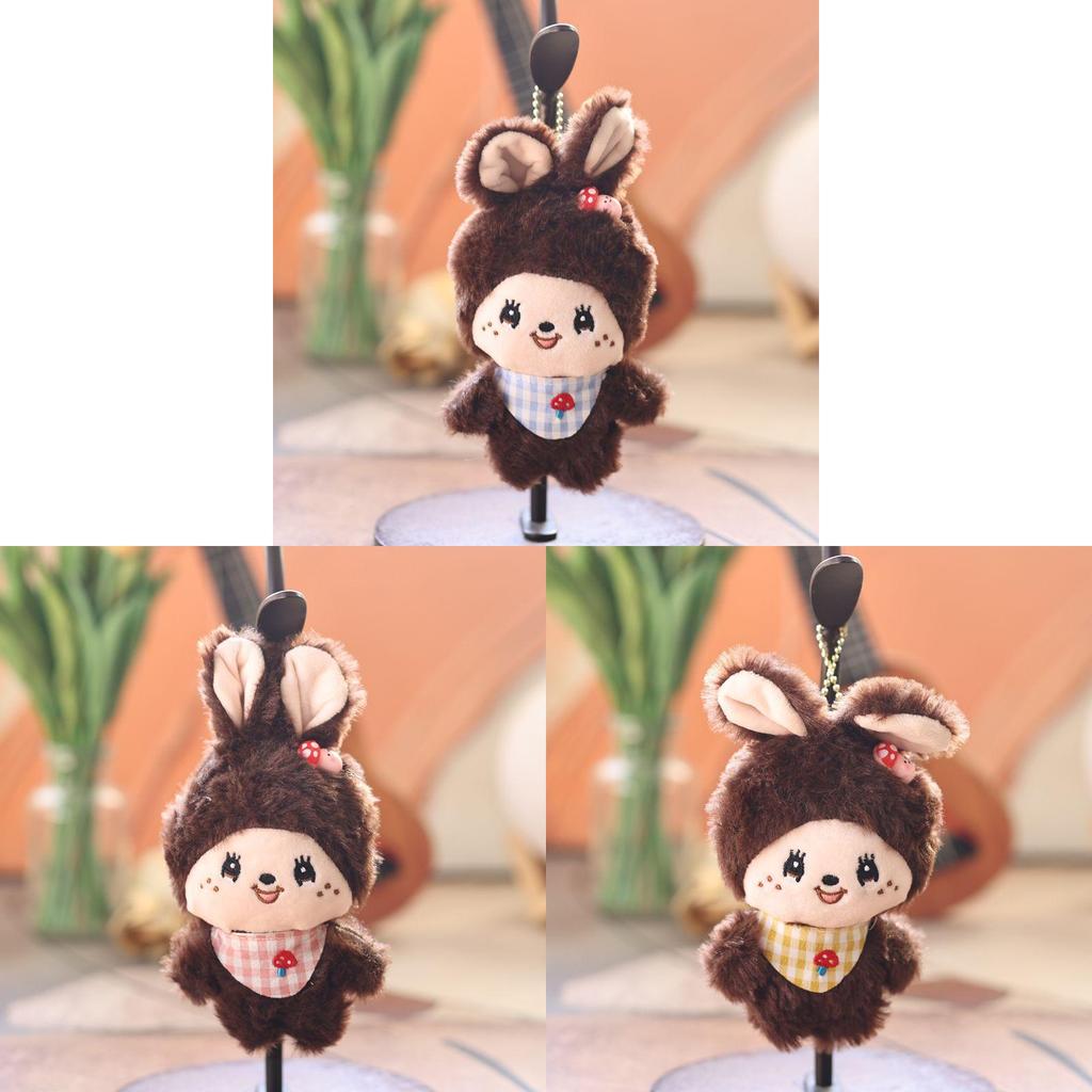 Portachiavi Peluche Monchhichi con Peluche Corto Ultra Morbido per Bambini e Adolescenti