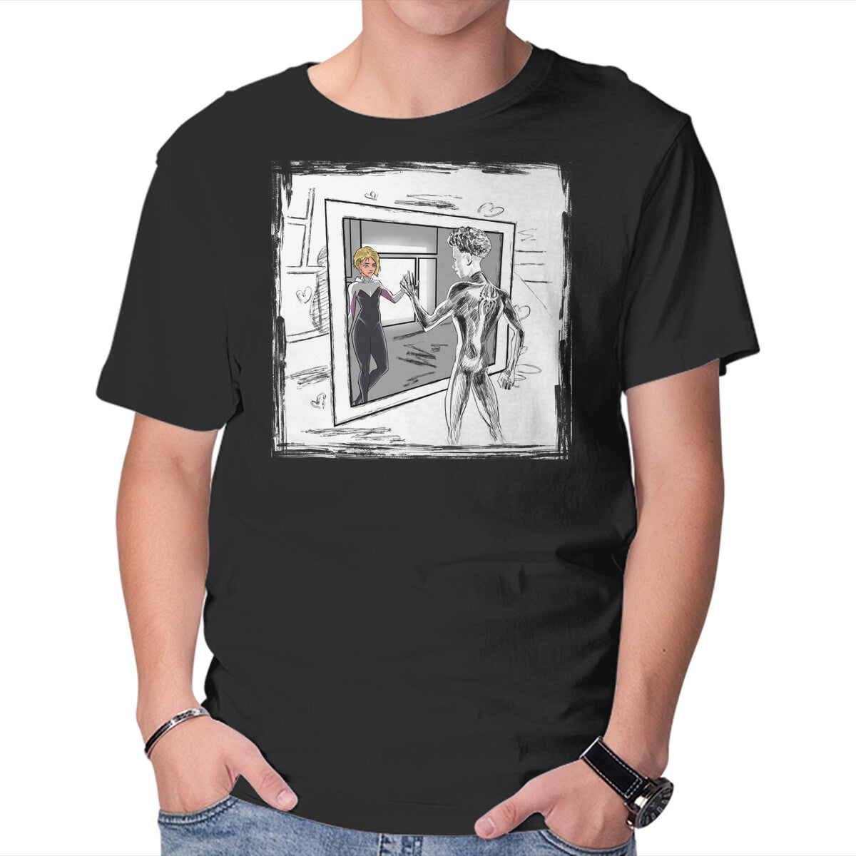 Unisex Crew Neck T-Shirt Take On Me Gwen Graphic Short Sleeve Casual Tee XXL