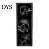 Horror Theme Decor Skulls Book Nook, Gothic Skull Bookshelf Insert, 3 Tier Stacked Sculpture Mysterious Library with Black Frame, Academia Spooky for