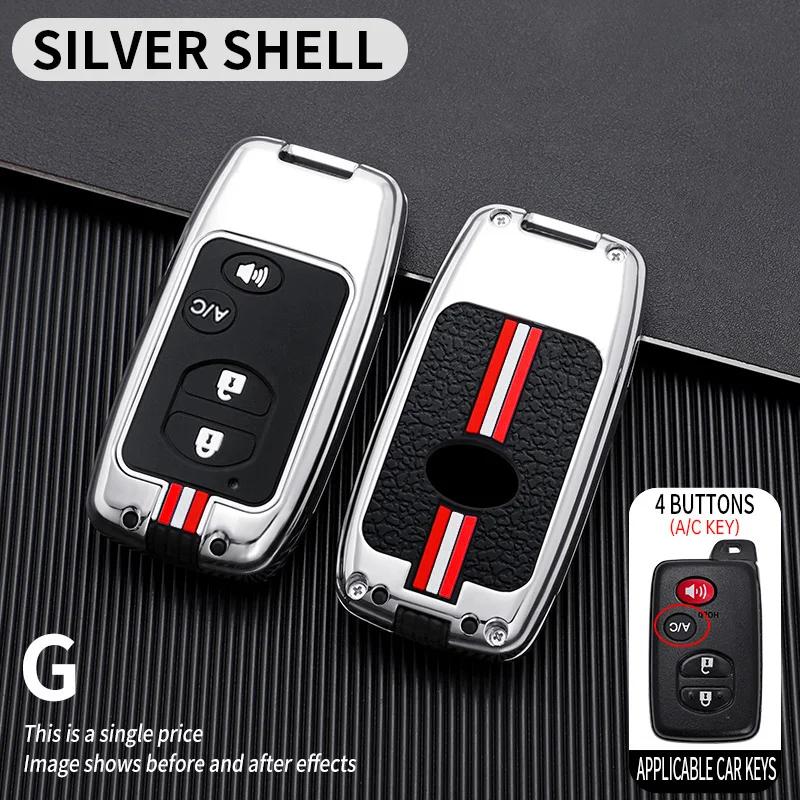 Metal Car Key Cover Fob Case Shell For Toyota Land Cruiser Prado Camry Crown Majesta Highlander Kluger Mark X Subaru Foreste Xv