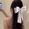 French High End Satin Bow Hair Clip Oversized Headpiece